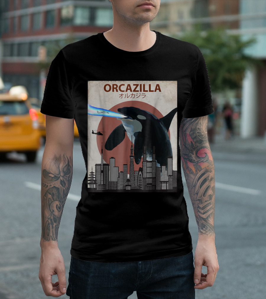 ORCAZILLA Killer Whale Over City T-Shirt