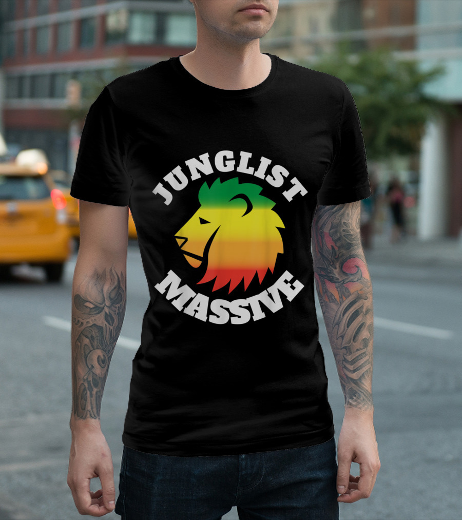 Junglist Massive Reggae Drum and Bass Lion T-Shirt