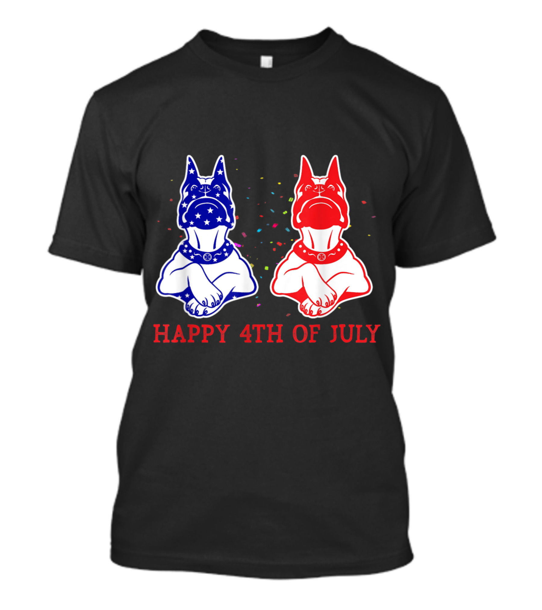 Happy 4th Of July Boxer Independence Day USA Flag Colors T-Shirt