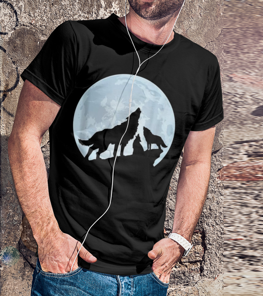 Wolf Howling At The Full Moon Trio T-Shirt