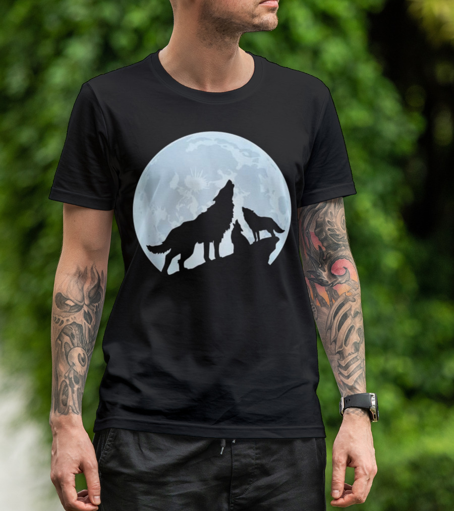 Wolf Howling At The Full Moon Trio T-Shirt