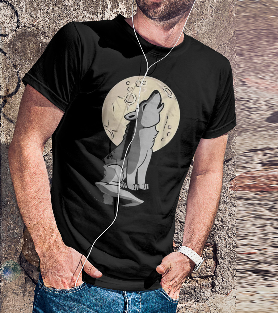 Cute Baby Wolf Howling At The Moon Costume T-Shirt