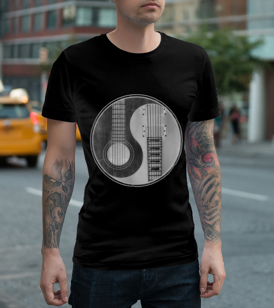 Guitar Yin Yang Symbol Guitars T-Shirt