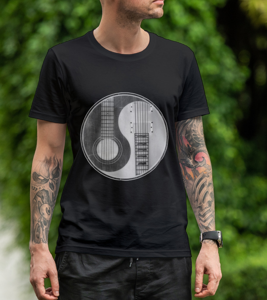 Guitar Yin Yang Symbol Guitars T-Shirt