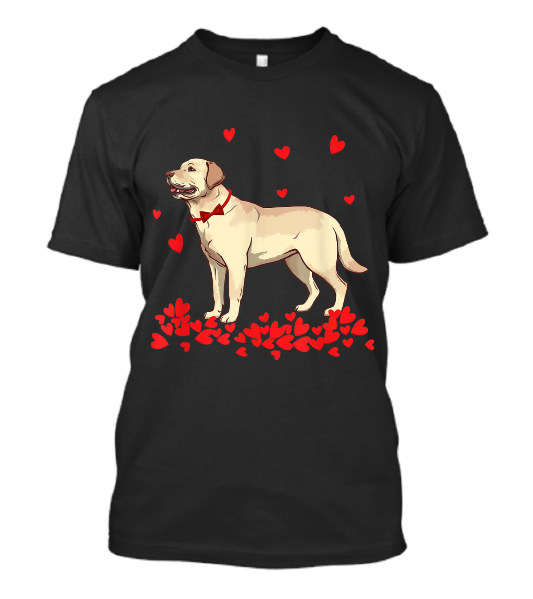 Labrador Retriever Surrounded By Hearts Valentine T-Shirt