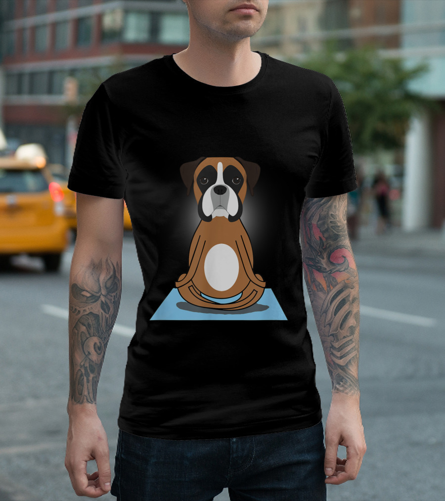 Boxer Yoga Funny Dog Meditation Pose Yoga Lover T-Shirt