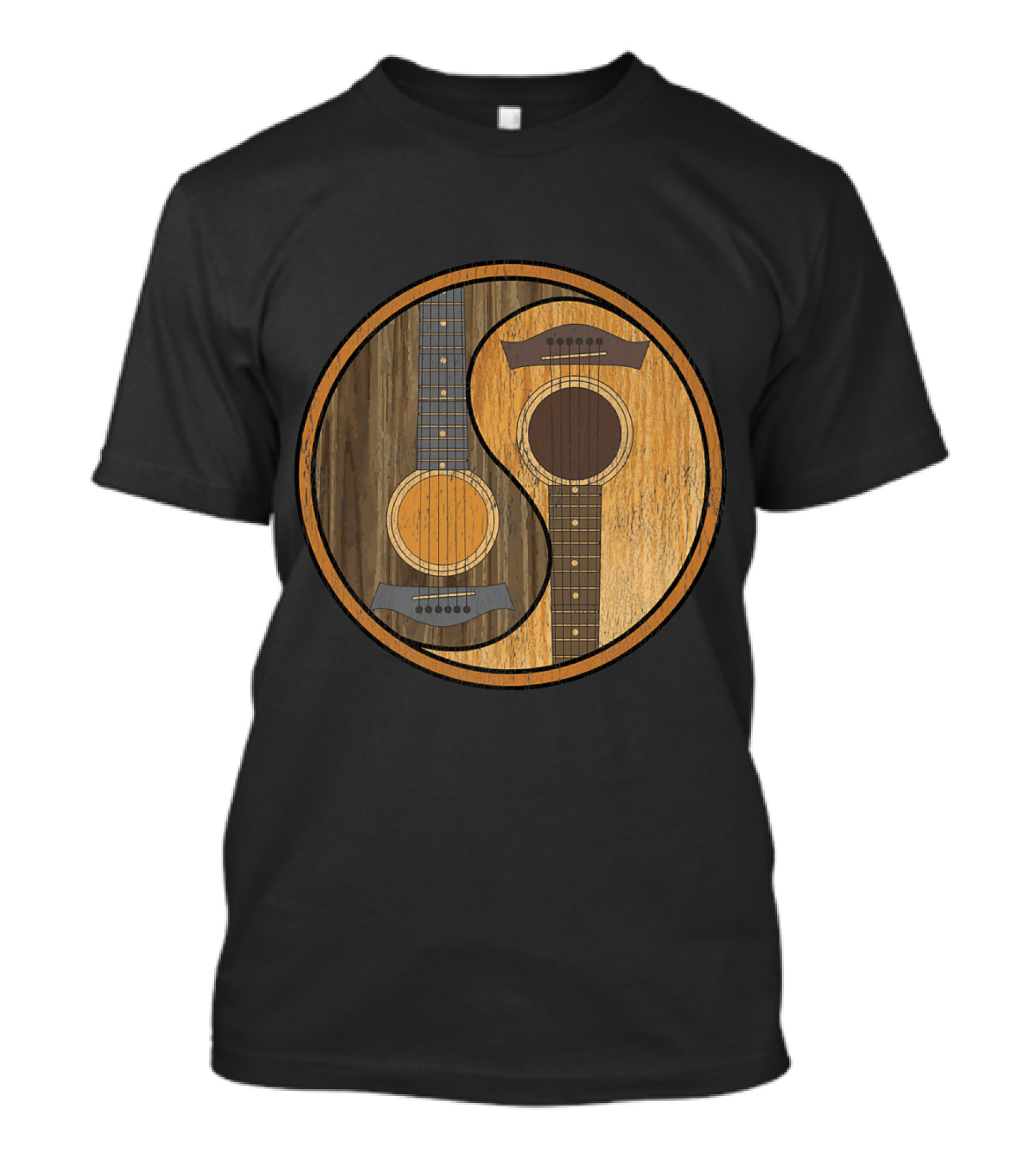 Guitarist Yin Yang Acoustic Instrument Music T-Shirt