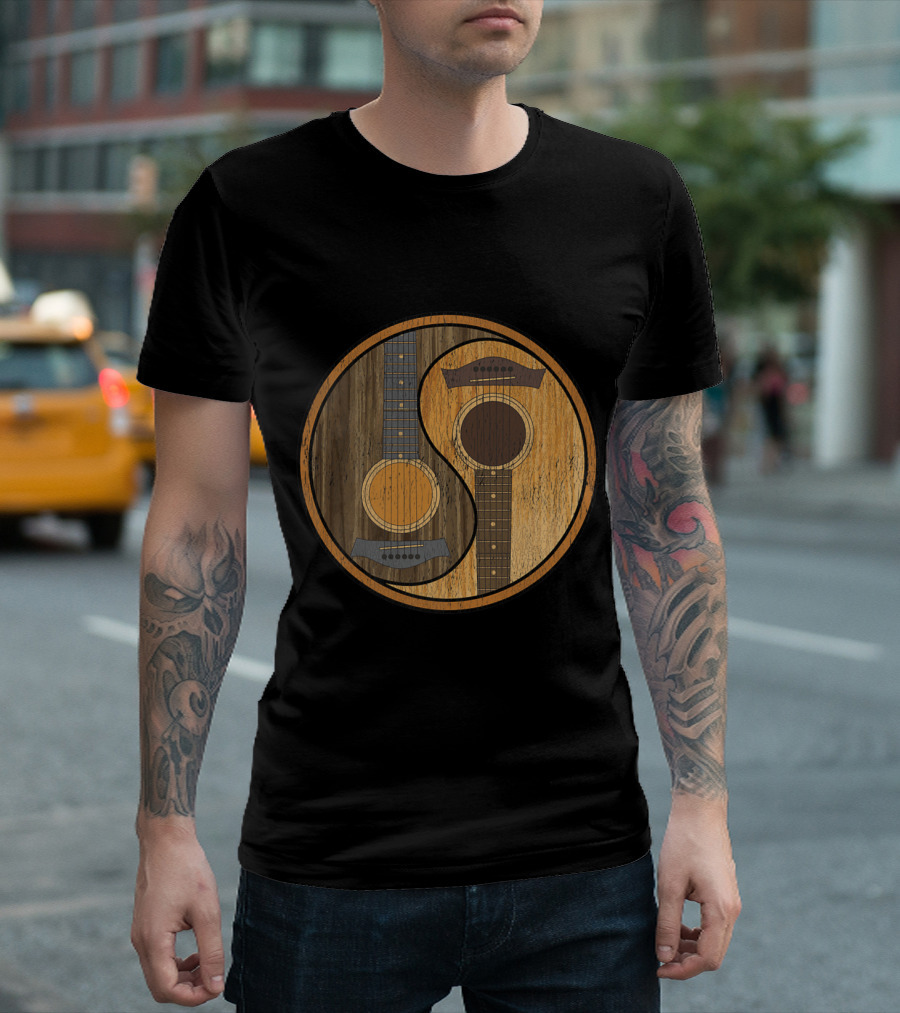 Guitarist Yin Yang Acoustic Instrument Music T-Shirt