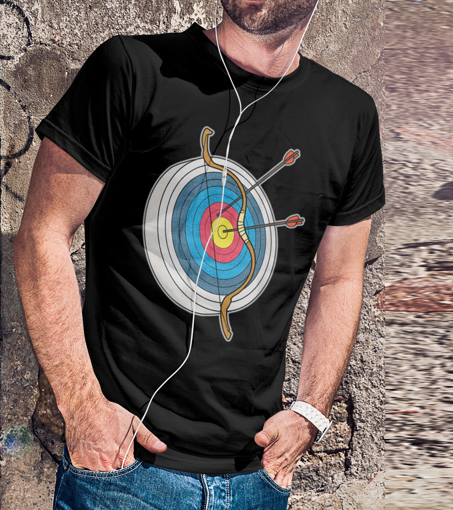 Archery Target With Bow And Arrows Bullseye Aim T-Shirt