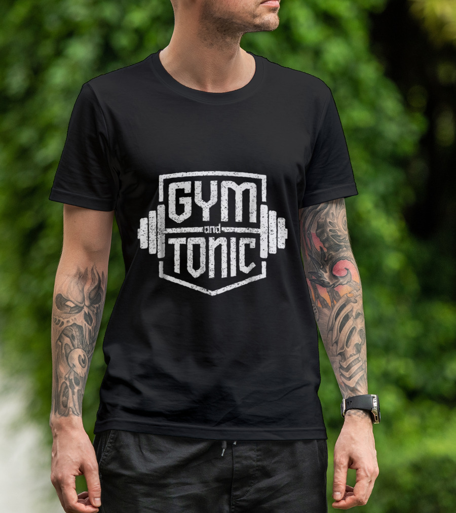 Gym And Tonic Workout Funny Fitness Barbell T-Shirt