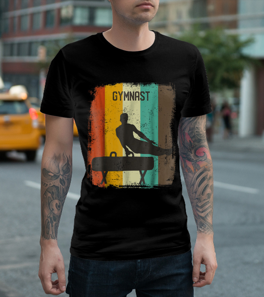 Gymnast Retro 70s Vintage Pommel Horse T-Shirt