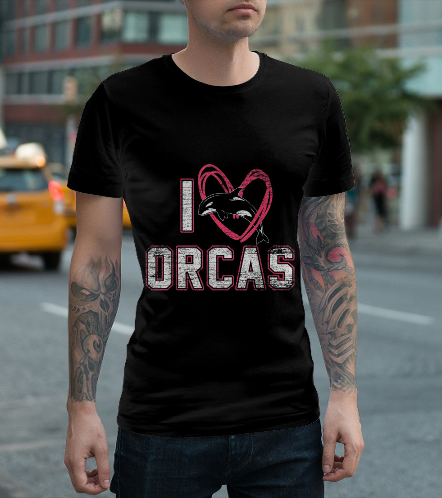 I Love Orcas Valentines Day Theme Anim T-Shirt