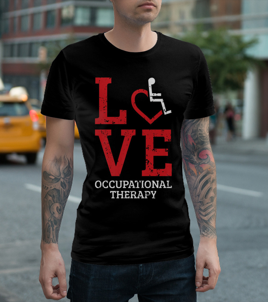 LOVE Occupational Therapy Wheelchair Heart T-Shirt