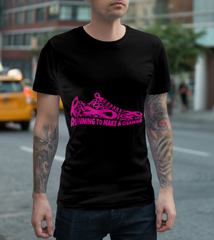 Breast Cancer Awareness Running to Make a Change T-Shirt