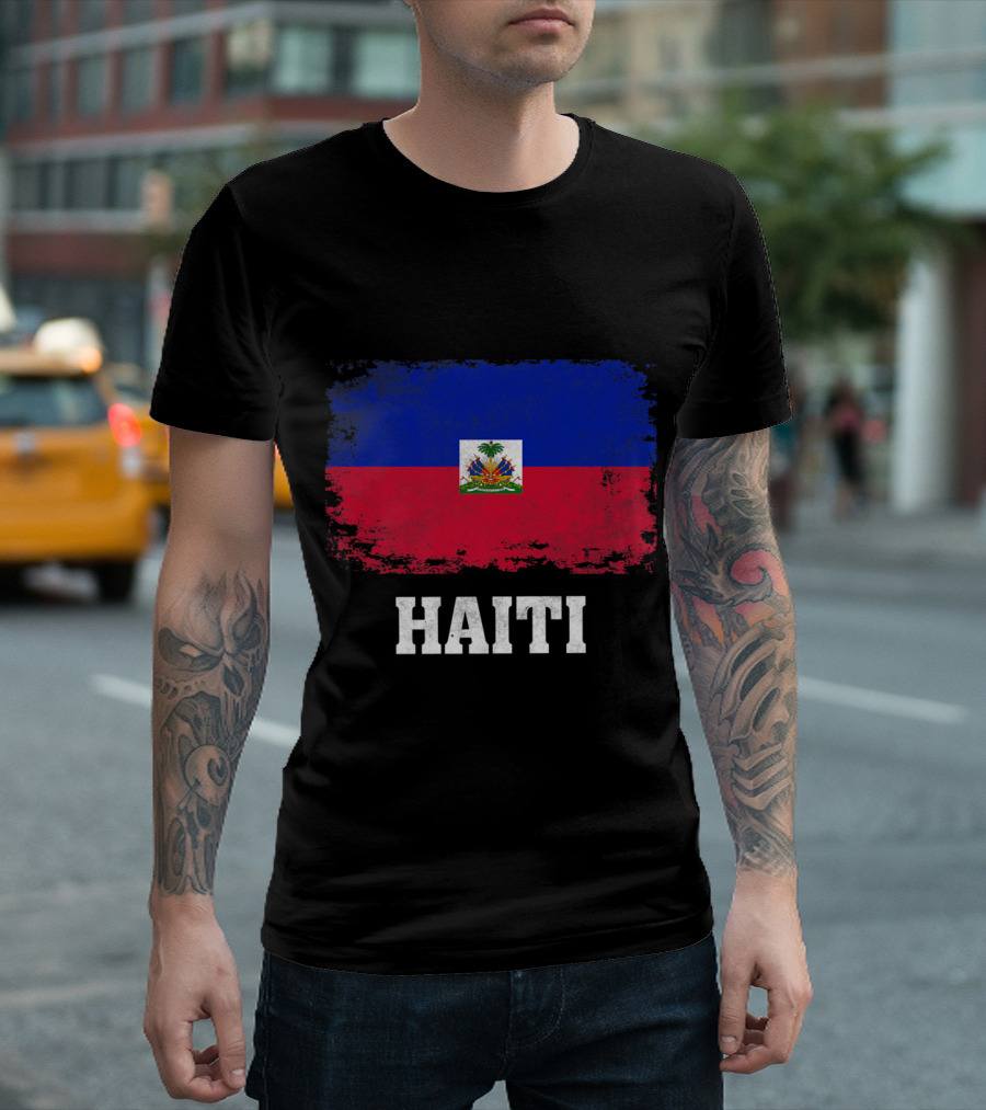 Haiti Flag Distressed Style Haitian Pride T-Shirt