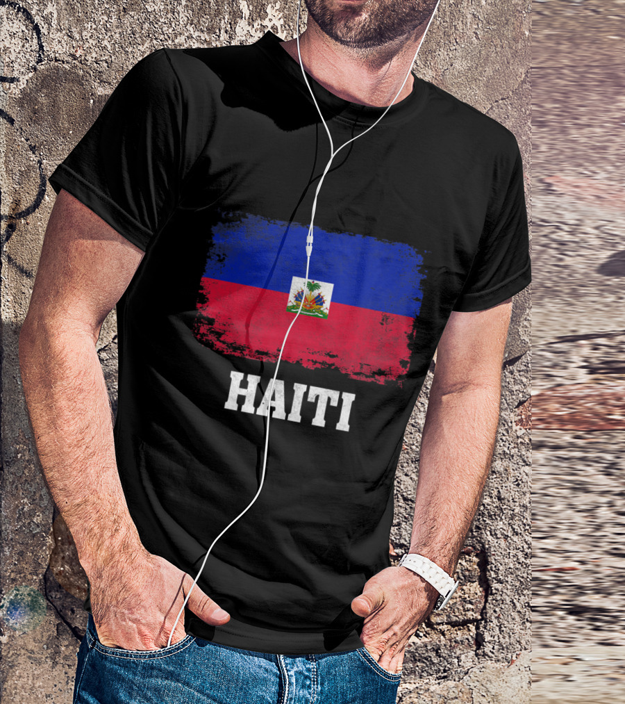 Haiti Flag Distressed Style Haitian Pride T-Shirt