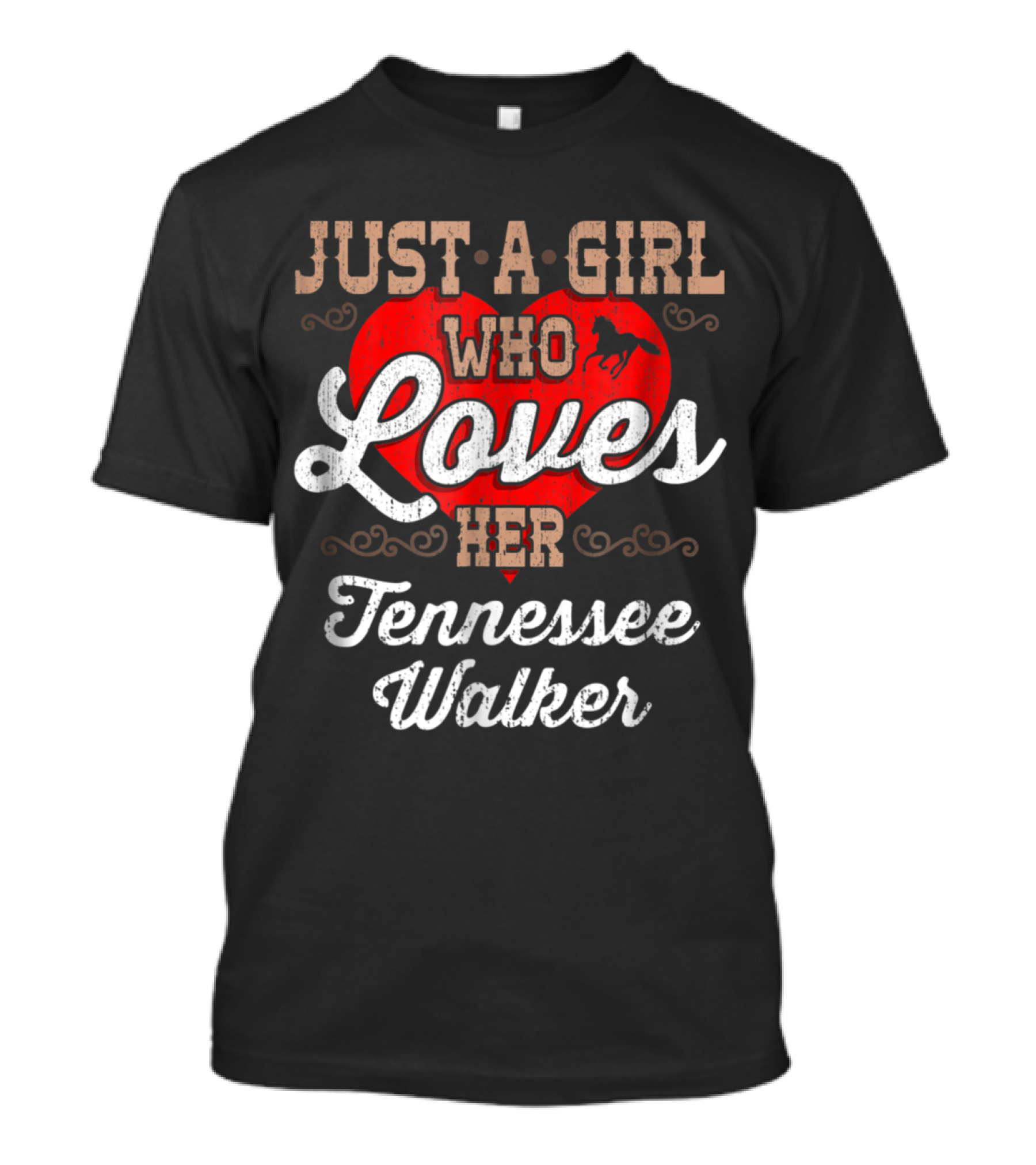 Just A Girl Who Loves Her Tennessee Walker Horse Heart T-Shirt