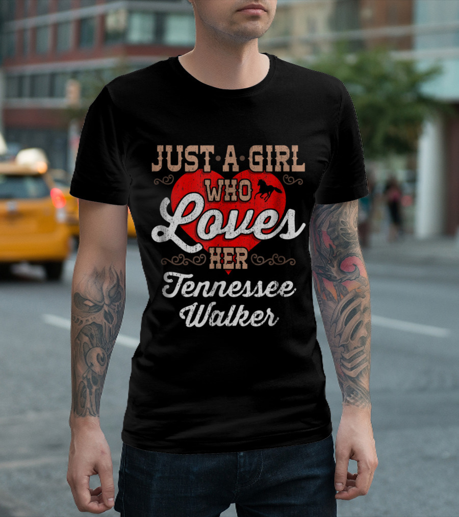 Just A Girl Who Loves Her Tennessee Walker Horse Heart T-Shirt