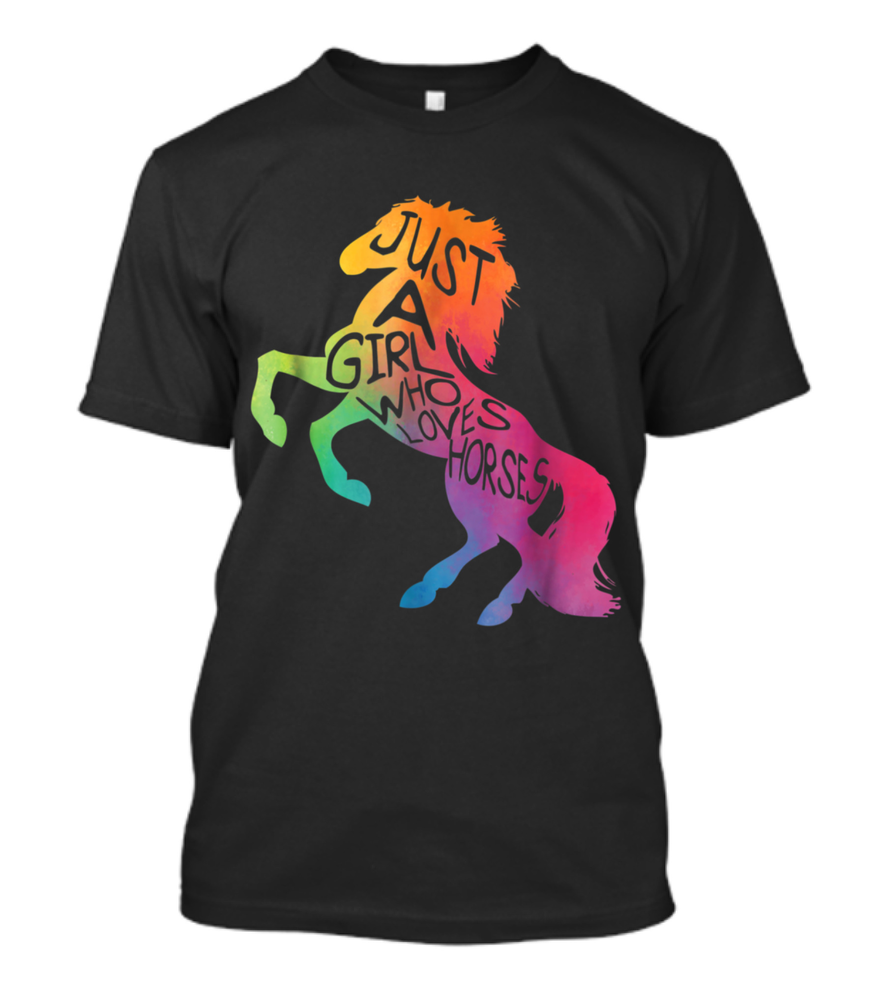 Just A Girl Who Loves Horses Rainbow Horse Equestrian T-Shirt