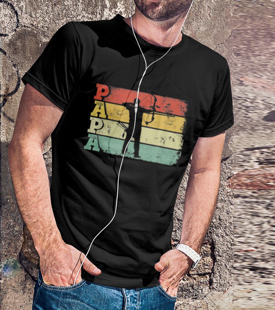 Papa Archery Vintage Dad Retro T-Shirt
