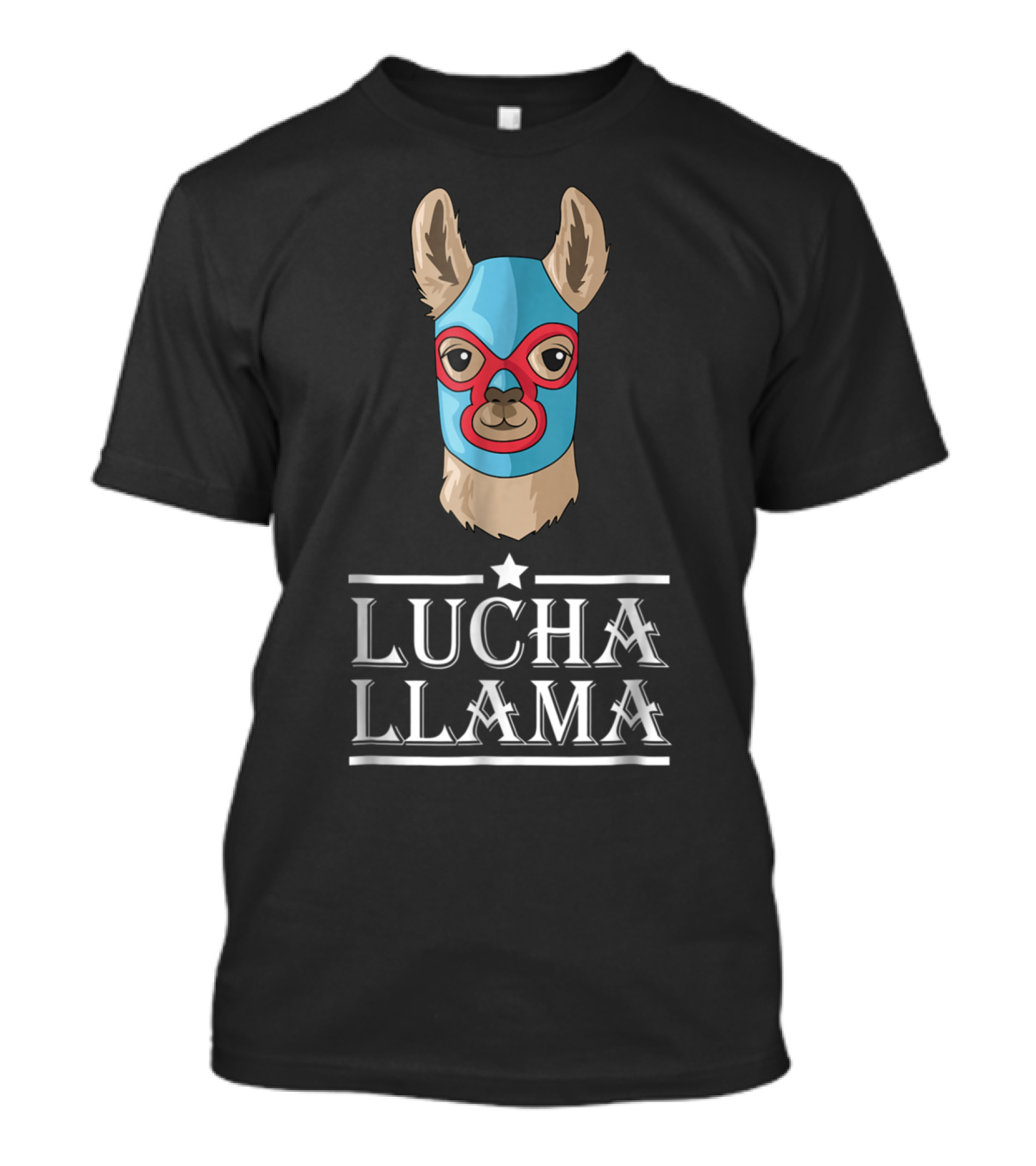 Lucha Llama Funny Mexican Wrestling Mask T-Shirt