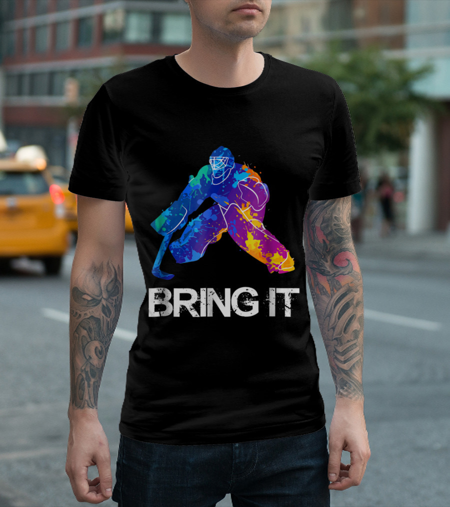 Bring It Colorful Ice Hockey Goalie T-Shirt