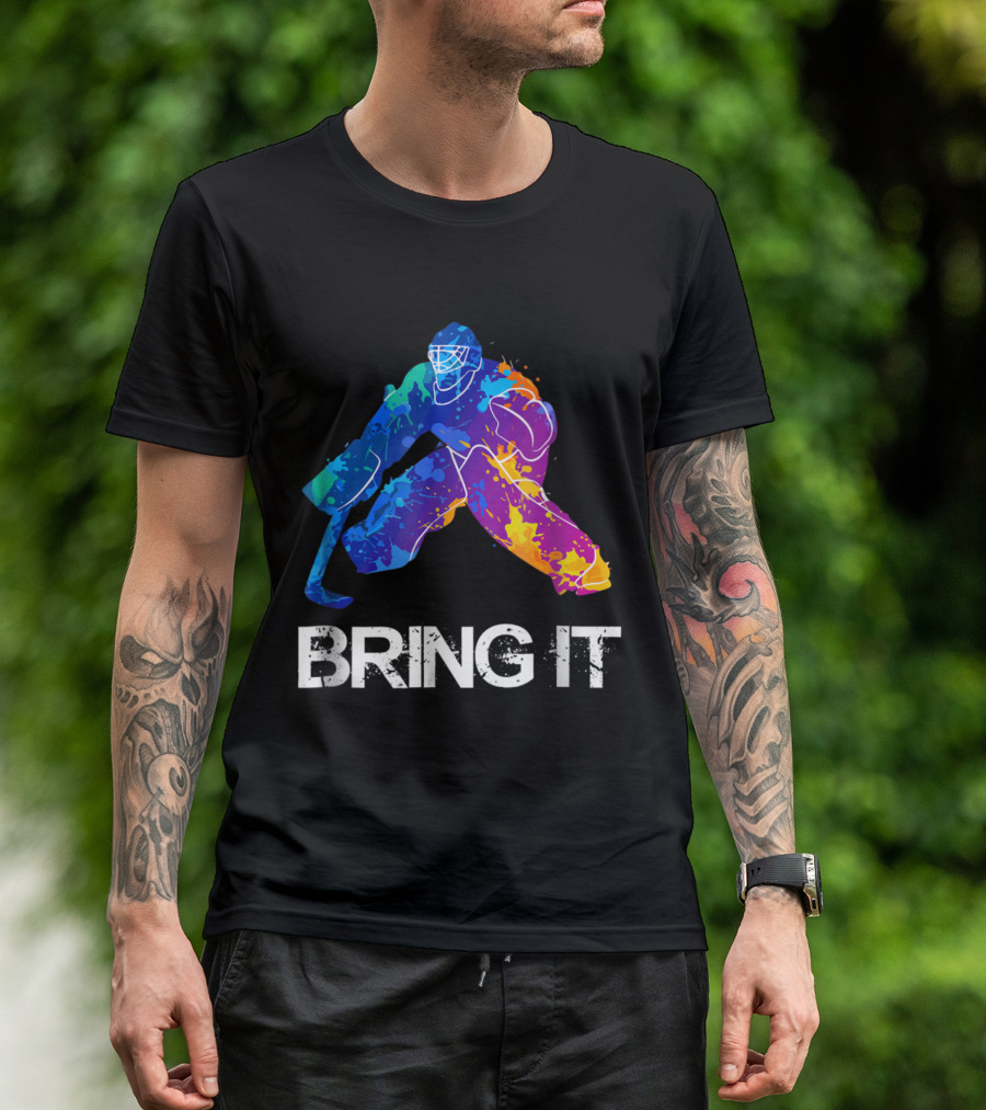 Bring It Colorful Ice Hockey Goalie T-Shirt