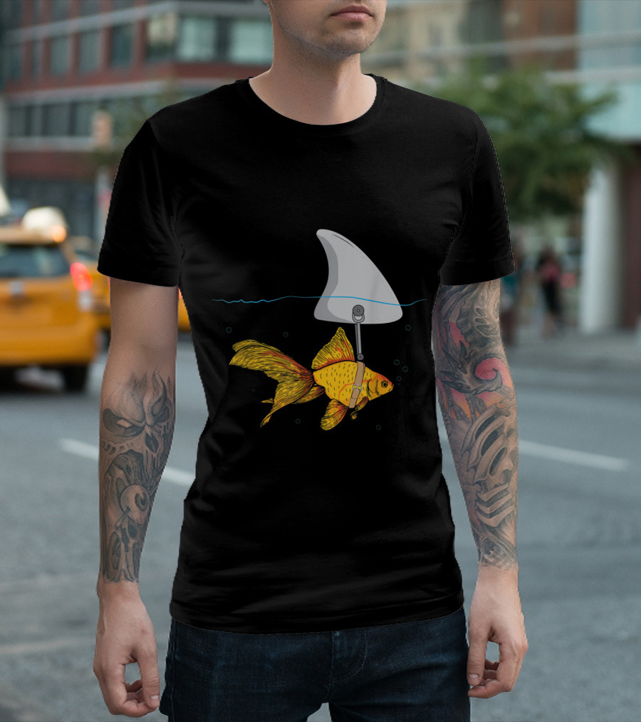 Goldfish With Fake Shark Fin Fun T-Shirt