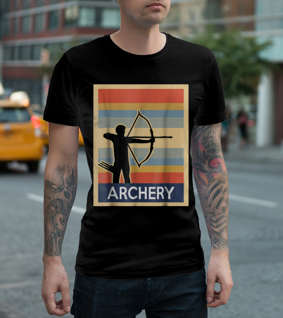 Archery Retro Silhouette in Vintage T-Shirt