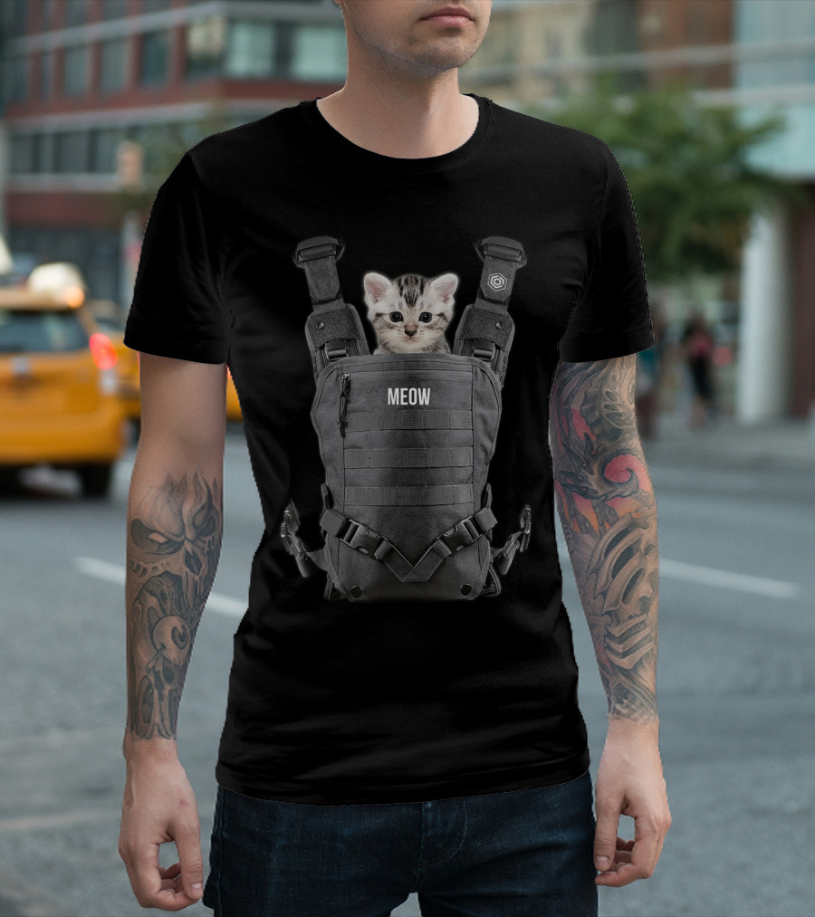 Halloween Cat Carrier Cool Kitty Meow T-Shirt