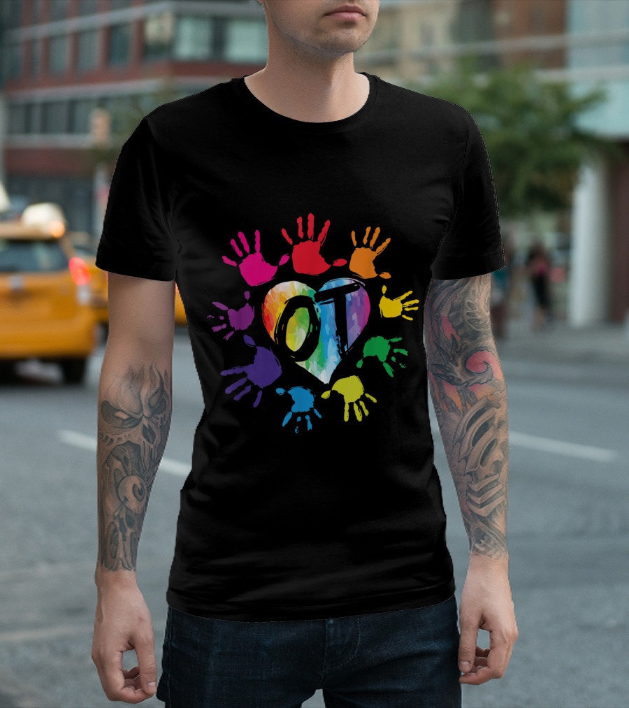OT Rainbow Heart and Colorful Hands T-Shirt