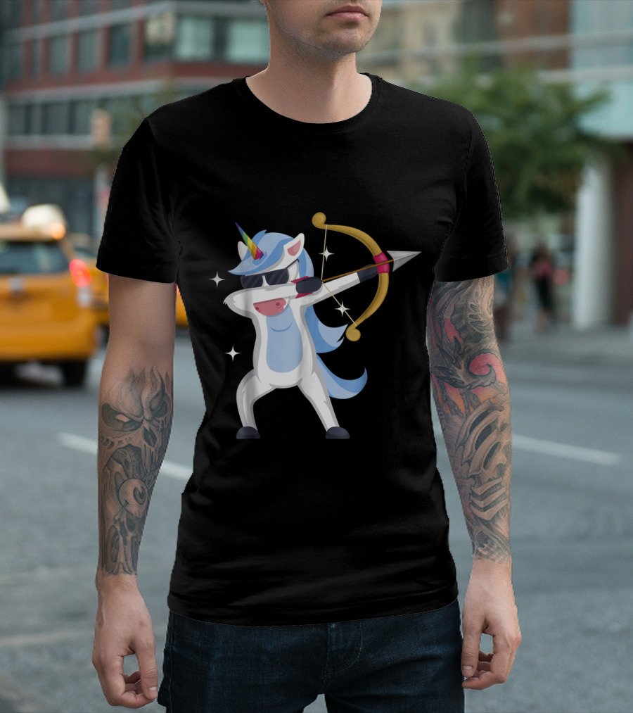 Unicorn Dabbing With Bow And Arrow Archery Pose T-Shirt