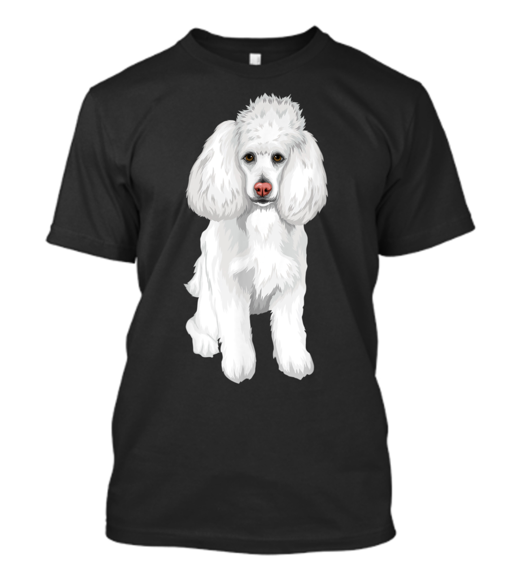 Cute Poodle Dog Face White Fluffy Pet T-Shirt