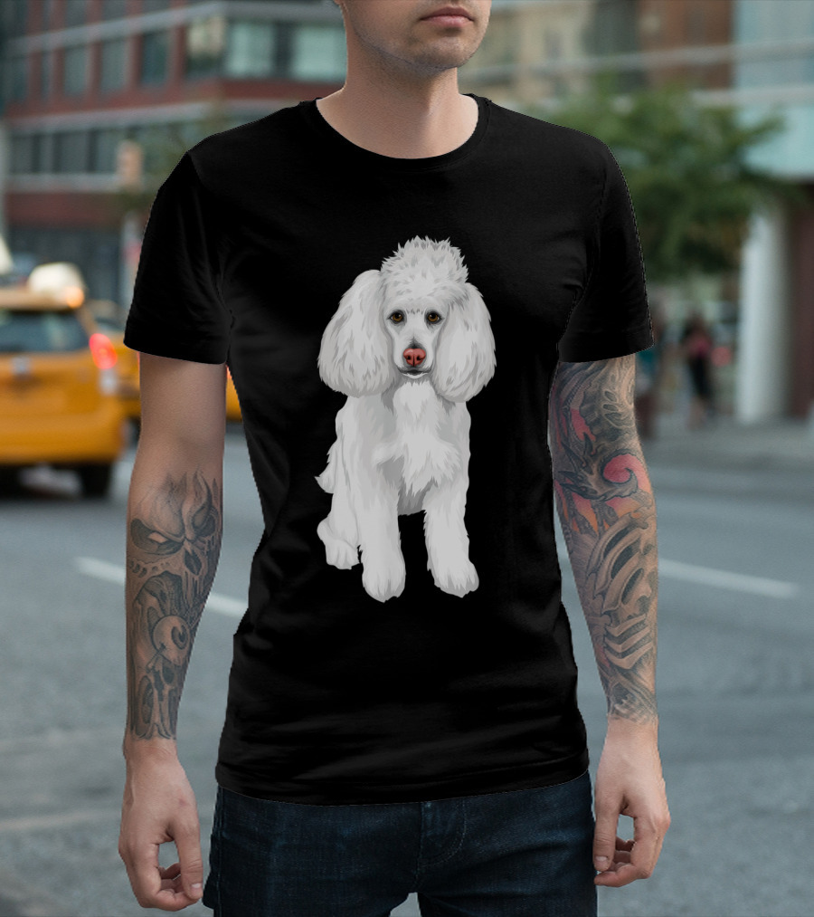 Cute Poodle Dog Face White Fluffy Pet T-Shirt