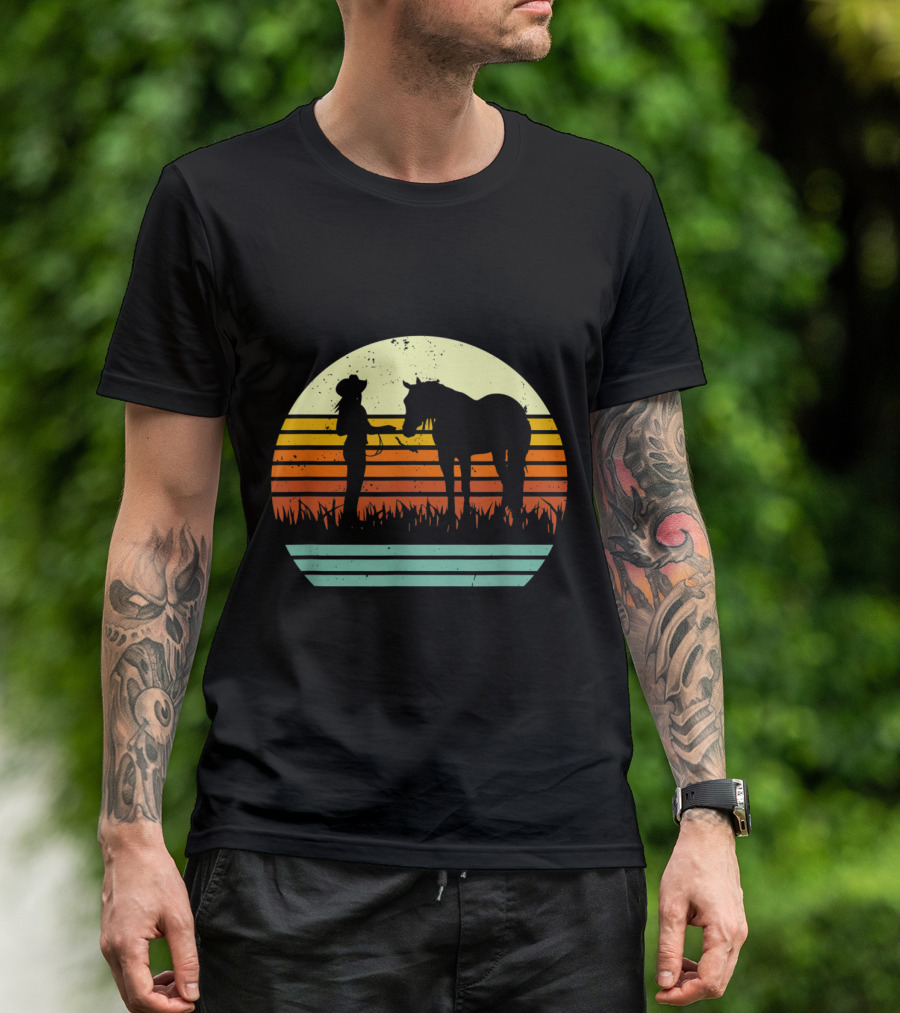 Horse Show Retro Halter Style Sunset T-Shirt
