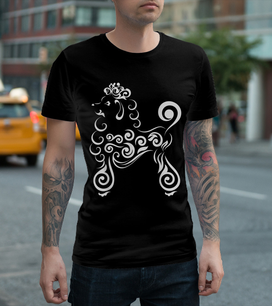 Cute Poodle Swirl Lace Artistic T-Shirt
