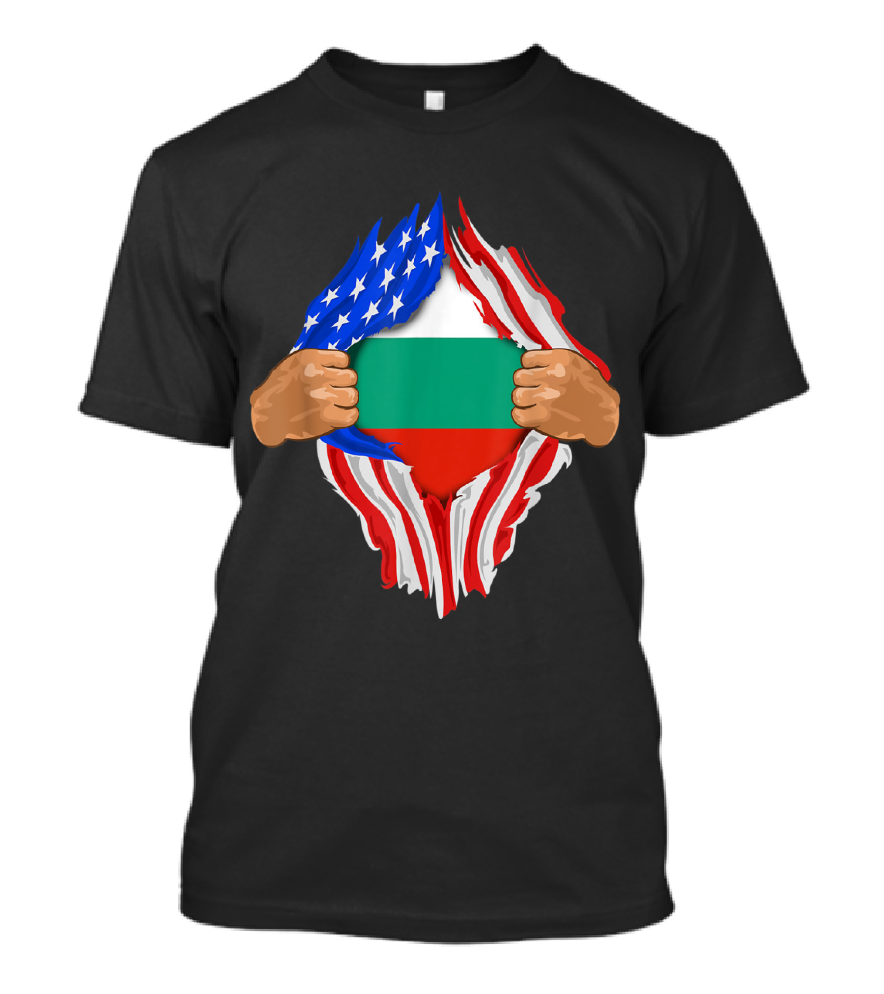 Bulgarian Blood Inside Me With US Flag And Bulgarian Flag T-Shirt