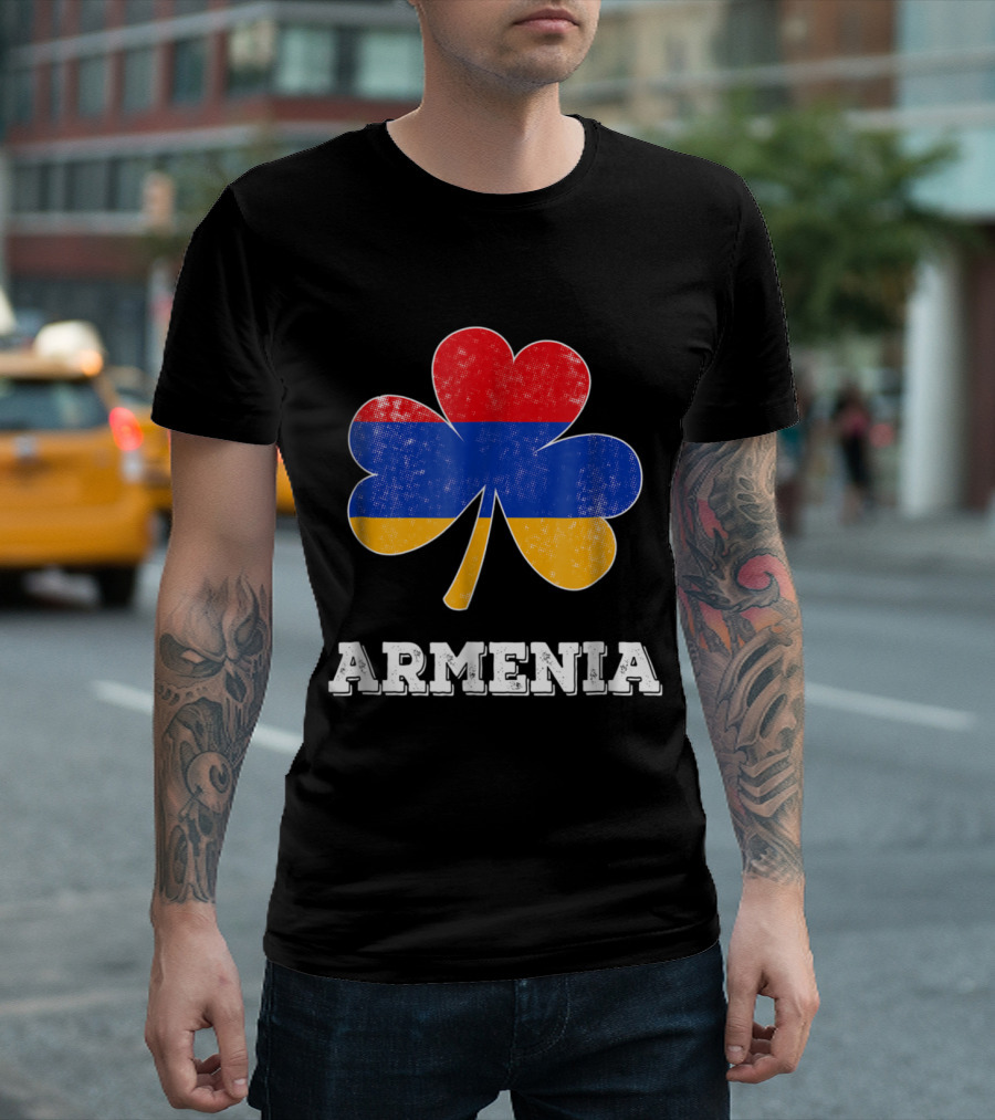 Armenia Flag Shamrock Armenian Irish Heritage T-Shirt