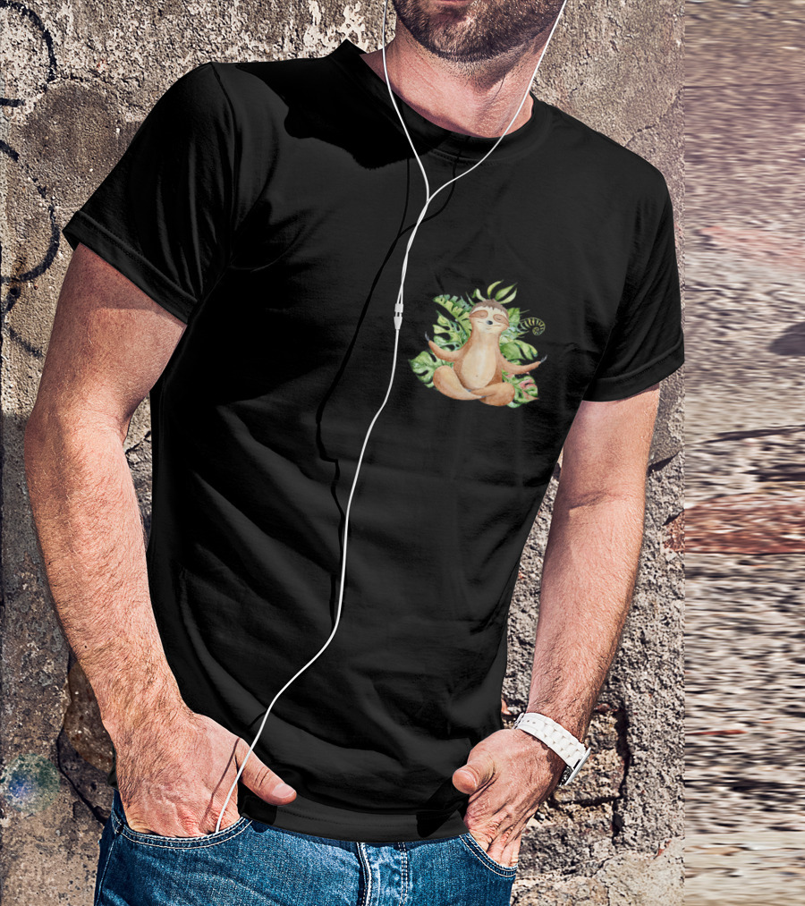 Cute Sloth Meditating Yoga Mom And Wife Zen Bliss T-Shirt