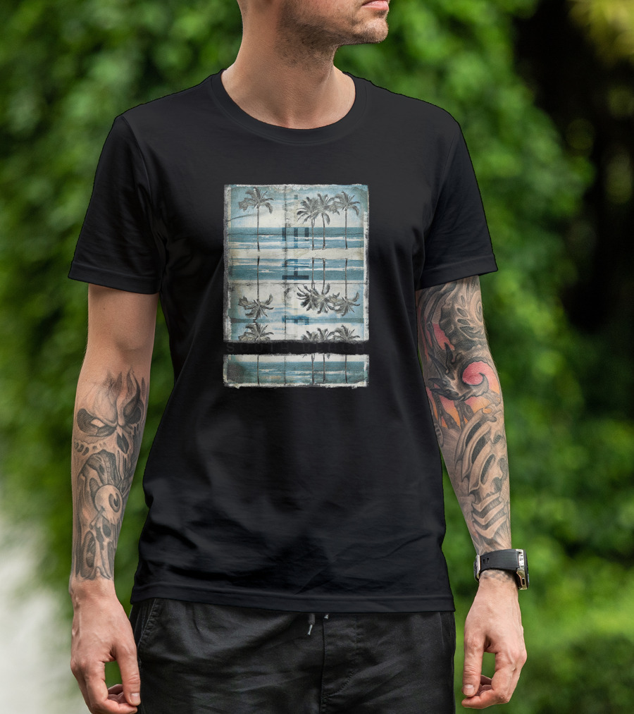 South Beach Miami Florida Palm Trees Ocean Scene T-Shirt