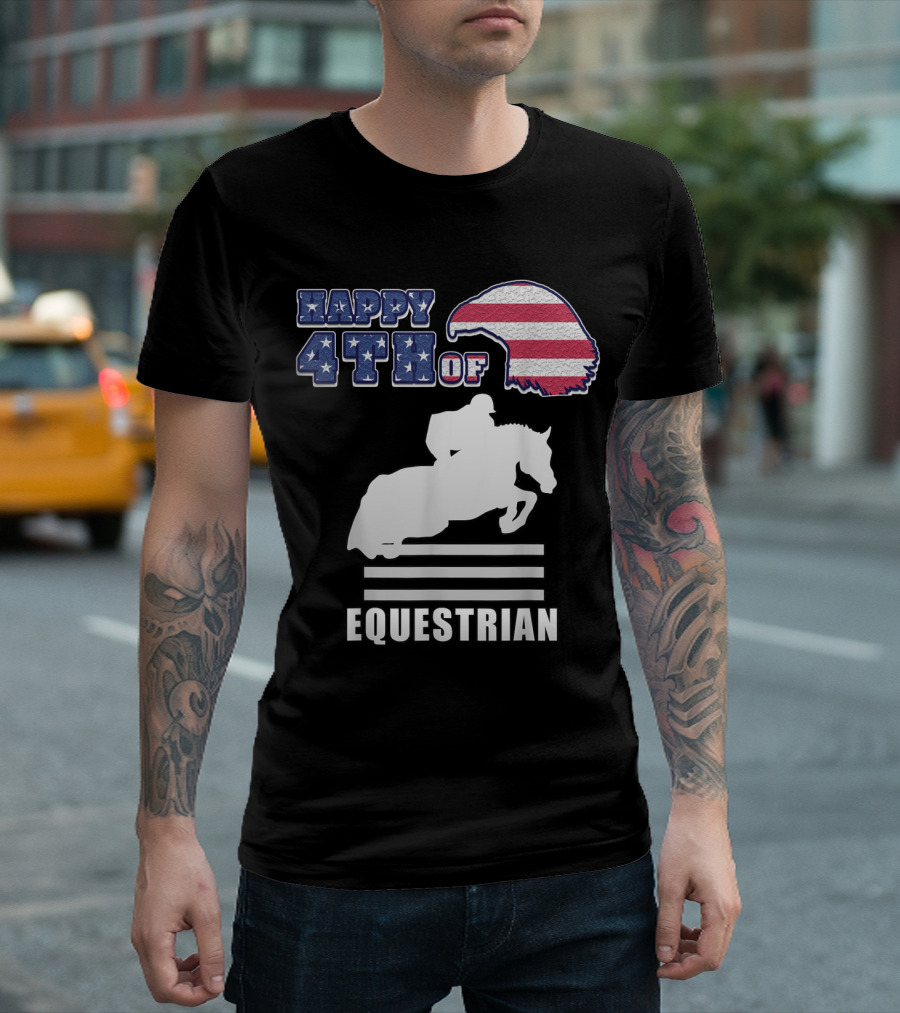 Happy 4th Of July Equestrian Horse Lover T-Shirt