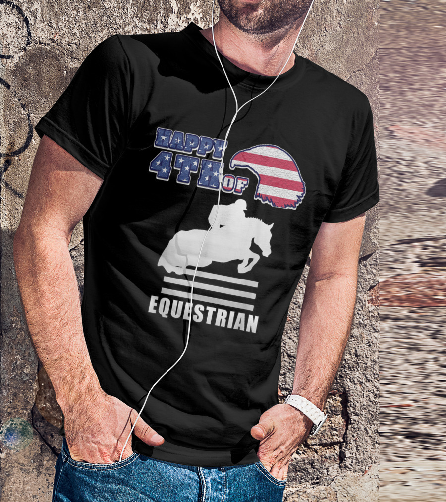 Happy 4th Of July Equestrian Horse Lover T-Shirt