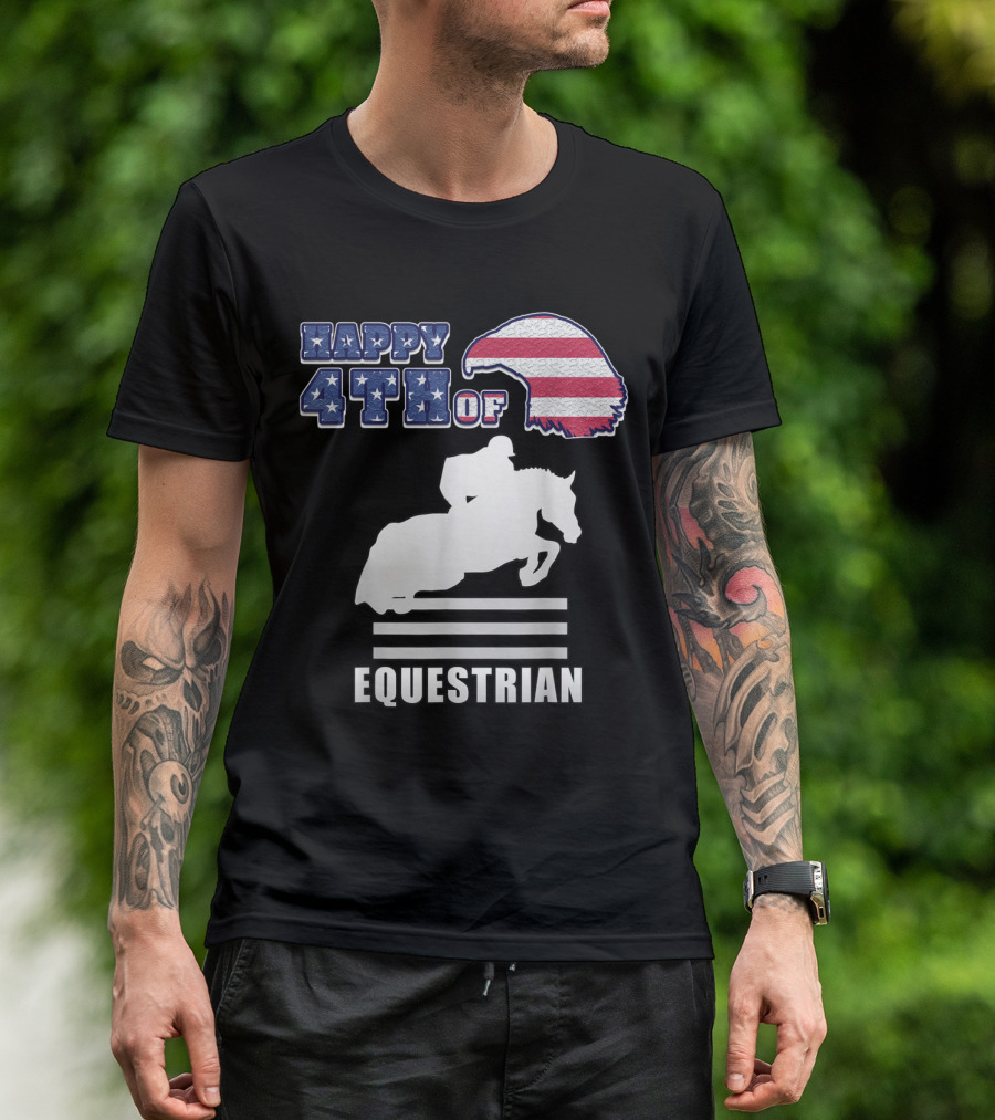 Happy 4th Of July Equestrian Horse Lover T-Shirt