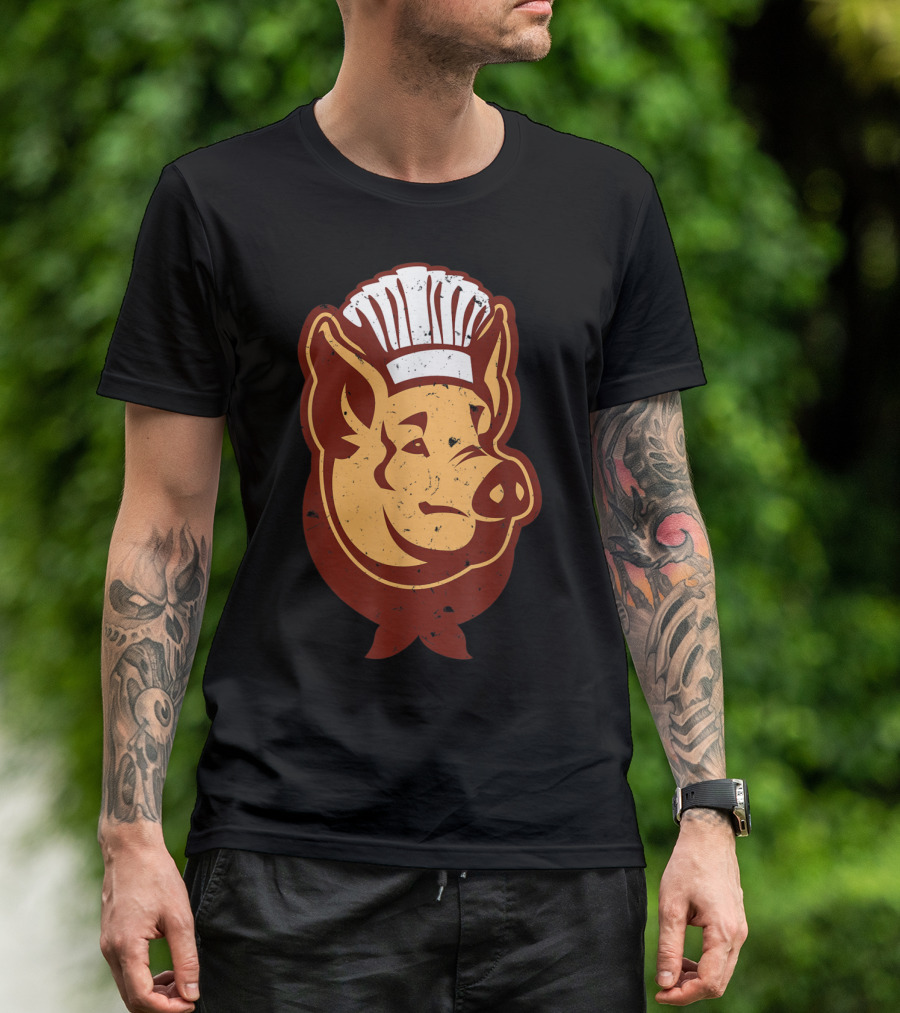 Funny Pig Chef Barbecue Pork BBQ Grill Cook T-Shirt
