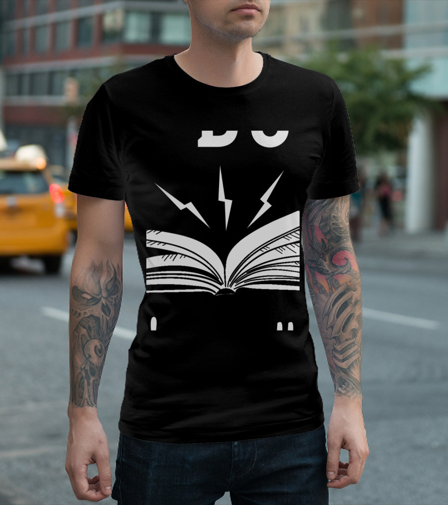 Ask Me About My Book Lover Lightning Power With Open Pages T-Shirt