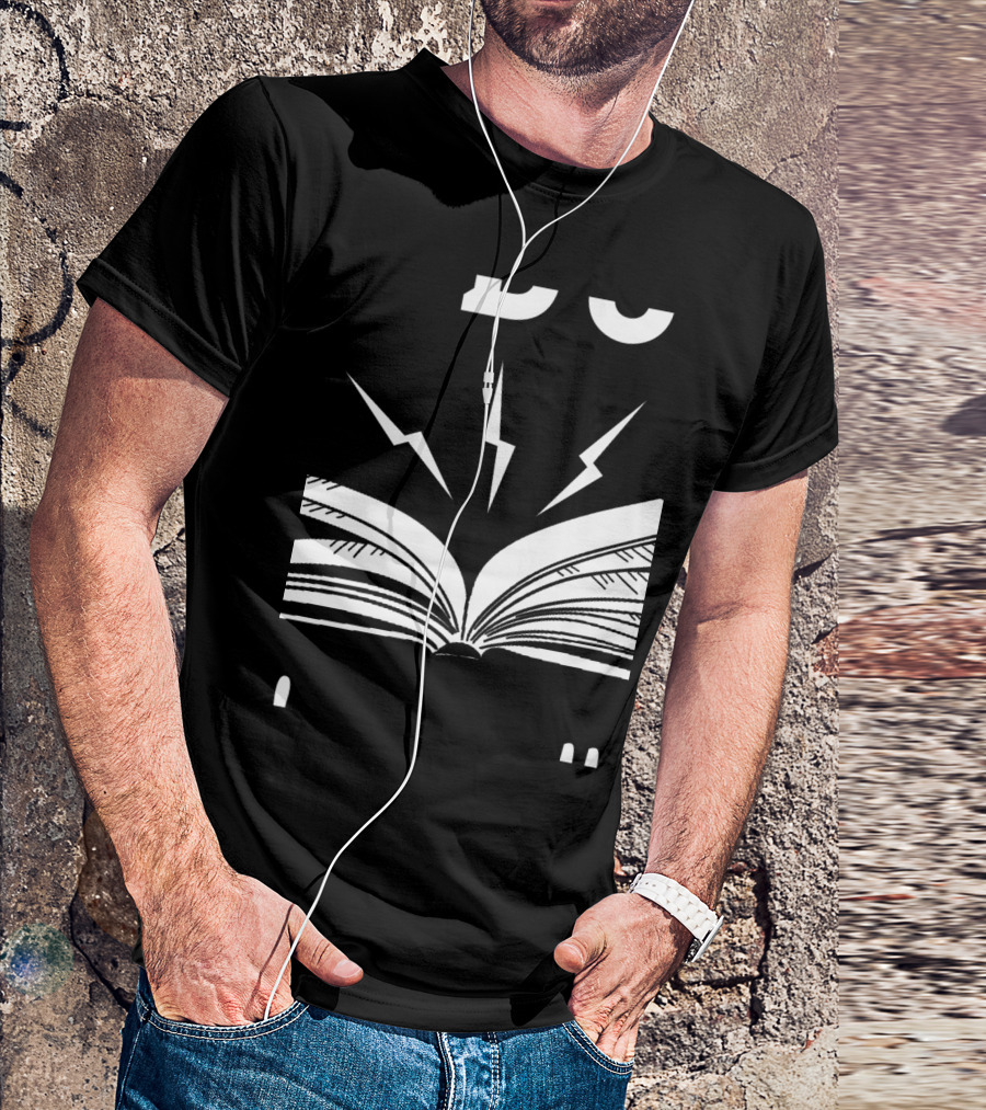 Ask Me About My Book Lover Lightning Power With Open Pages T-Shirt