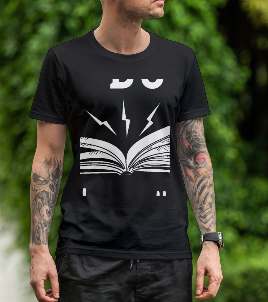 Ask Me About My Book Lover Lightning Power With Open Pages T-Shirt