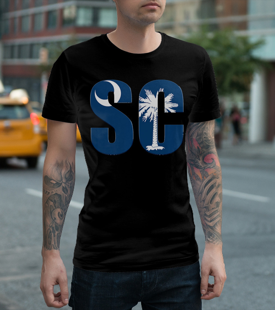 South Carolina SC State Flag Crescent Palm T-Shirt