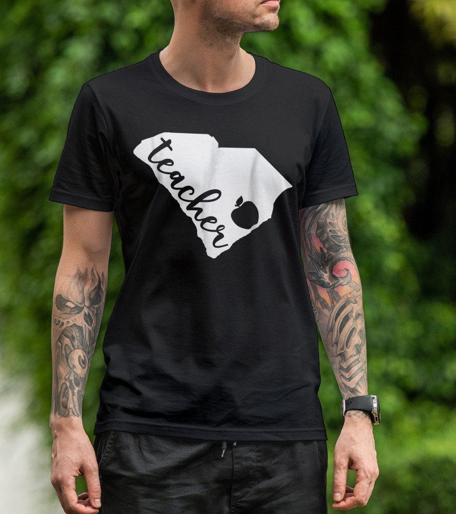 Teacher South Carolina State Pride Apple T-Shirt