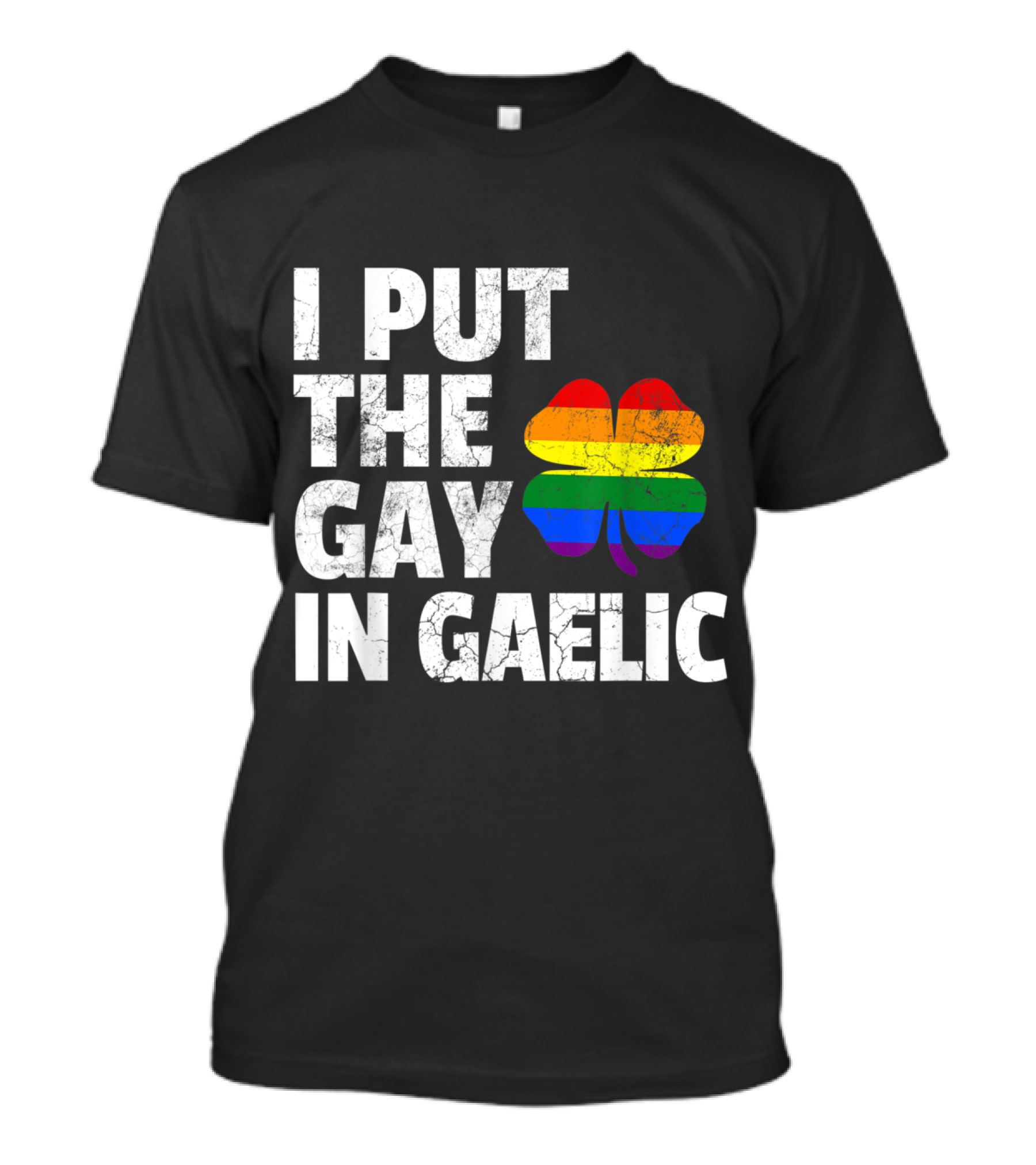 I PUT THE GAY IN GAELIC Rainbow Shamrock Pride St Patrick T-Shirt